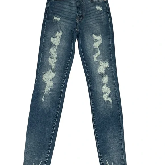 Aeropostale Blue Skinny Distressed Jeans - Picture 1 of 4